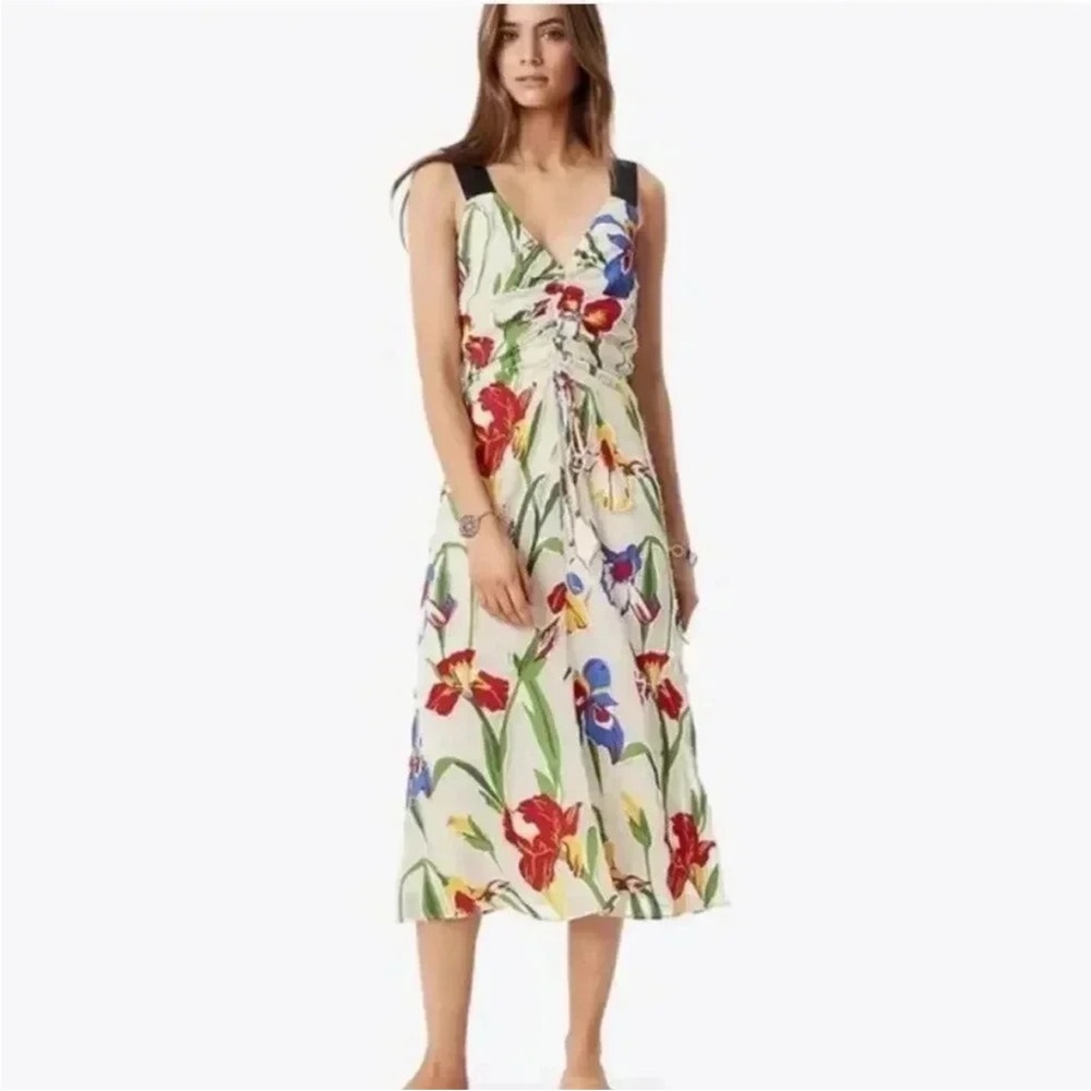 Tory Burch Clarissa Multicolor Floral Midi Dress - NWT
